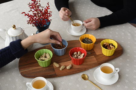 dessert on the tableの写真素材
