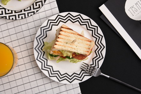 sandwich on the plateの写真素材