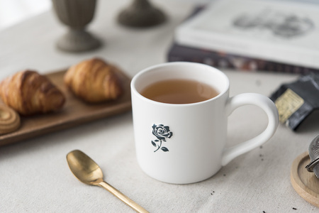 mug on the tableの写真素材