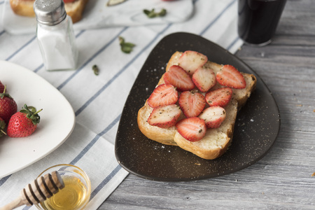 strawberry on the tableの写真素材