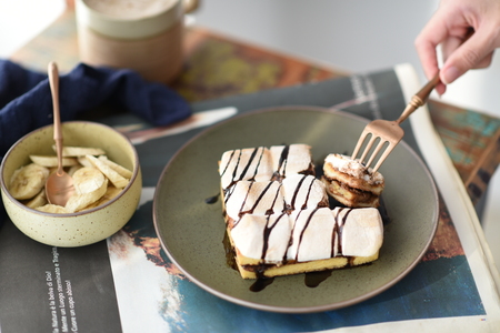 chocolate crepeの写真素材