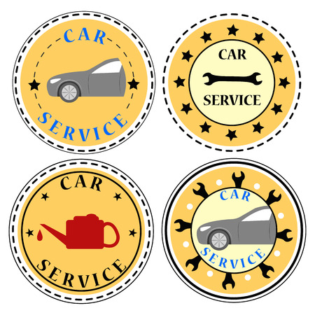 Set of isolated car service icons on white backgroundのイラスト素材