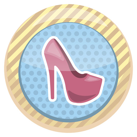 Shopping high-heeled shoes colorful flat icon, eps 10のイラスト素材