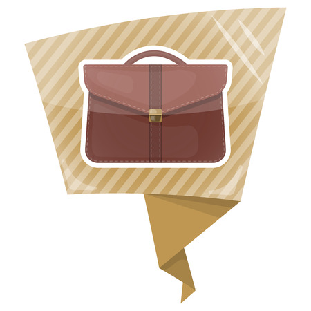 Vector single colorful briefcase icon an a brown backgroundのイラスト素材