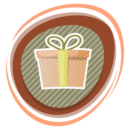single gift box with bow colorful iconのイラスト素材