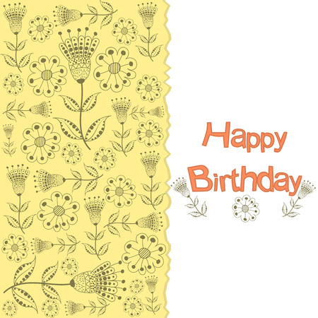Vector illustration of happy birthday colorful greeting cardのイラスト素材