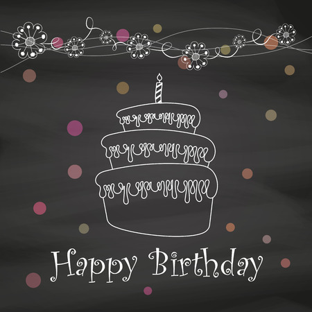 Vector illustration of happy birthday colorful greeting cardのイラスト素材