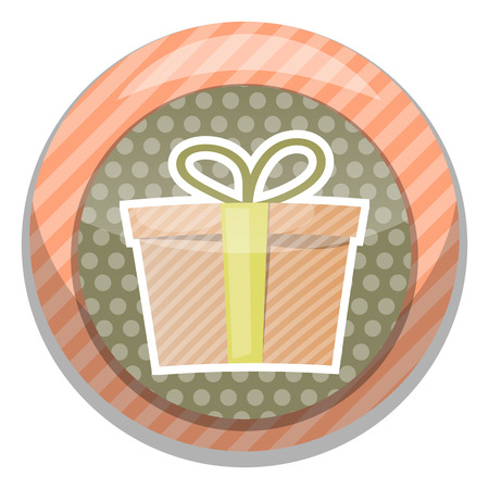 Vector single gift box with bow colorful iconのイラスト素材