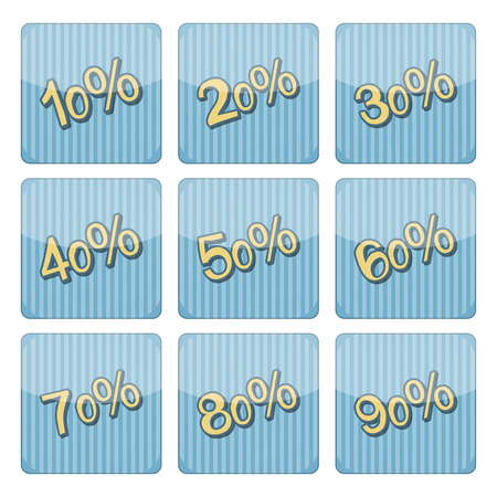 Discount colorful icons collection. Discount price tagsのイラスト素材