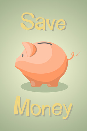Save money colorful illustration. Saving money with piggy bank illustrationのイラスト素材