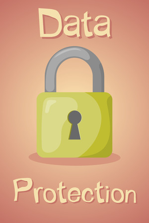 Vector colorful lock icon an  blue backgroundのイラスト素材