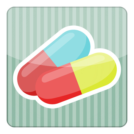 Colored vitamin pills icon medical drugs cartoon vector illustrationのイラスト素材