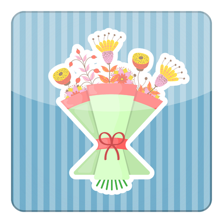 Wedding bouquet vector illustration. Wedding bouquet flowersのイラスト素材