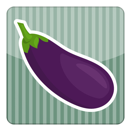 vector illustration of eggplant an a white backgroundのイラスト素材