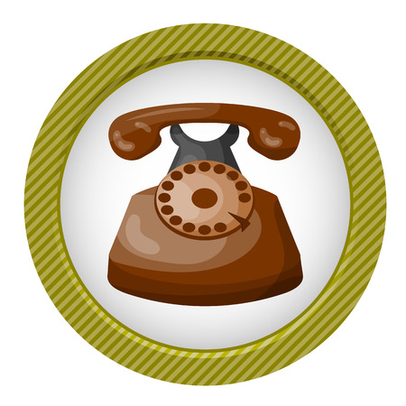 Retro phone colorful icon in cartoon styleのイラスト素材