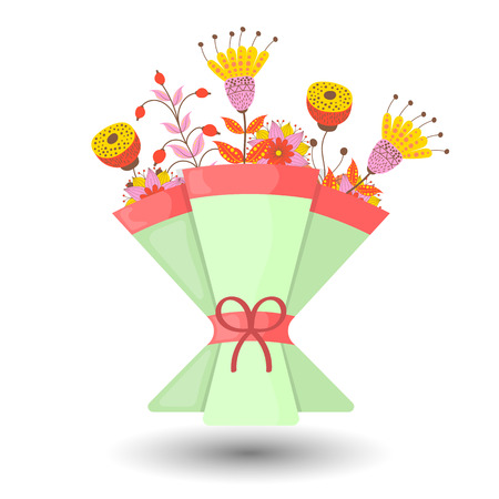 Wedding bouquet vector illustration. Wedding bouquet flowersのイラスト素材