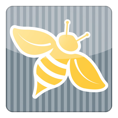 Bee colorful icon. Bee cartoon style vector illustrationsのイラスト素材