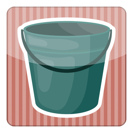 Bucket colorful icon. Empty bucket vector illustration iconのイラスト素材