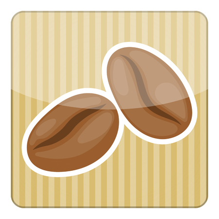 Coffee beans colorful icon. Vector colorful illustrationのイラスト素材