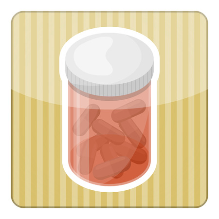 Pill box icon. Vector illustration in cartoon styleのイラスト素材