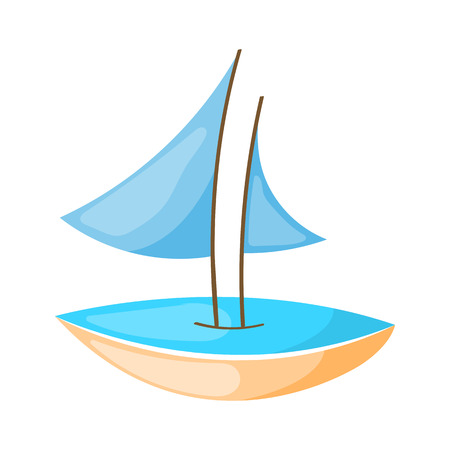 Colorful icon of cute ship. Vector illustration in cartoon styleのイラスト素材
