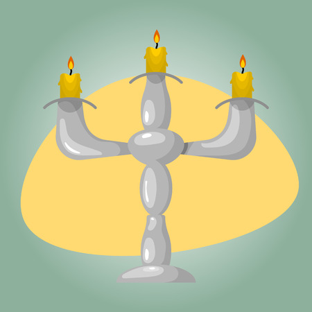 Candlestick colorful icon. Vector illustration in cartoon styleのイラスト素材