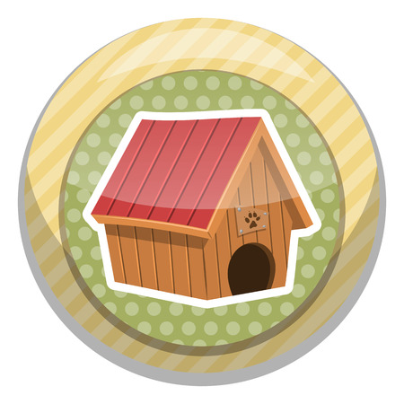 Doghouse colorful icon. Vector illustration in cartoon styleのイラスト素材