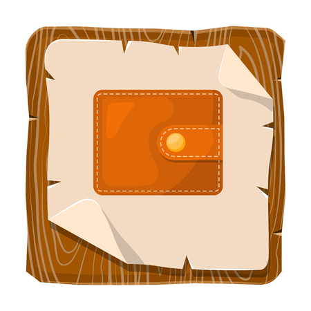 Wallet colorful icon. Vector illustration in cartoon styleのイラスト素材