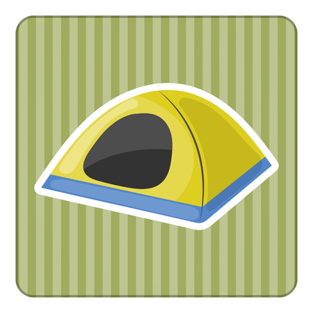 Tent colorful icon. Vector illustration in cartoon styleのイラスト素材