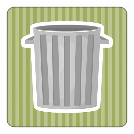 Trash bin colorful icon. Vector illustration in cartoon styleのイラスト素材