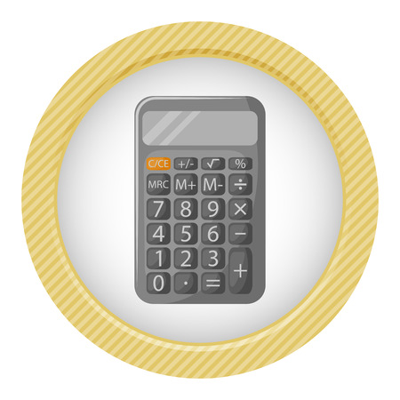 Calculator colorful icon. Vector illustration in cartoon styleのイラスト素材