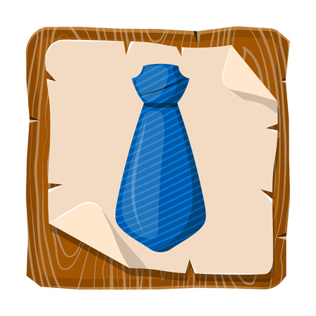 Blue tie colorful icon. Vector illustration in cartoon styleのイラスト素材
