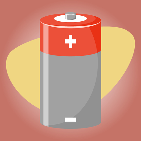 Cylinder battery icon. Vector illustration in cartoon styleのイラスト素材