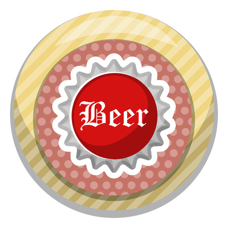 Beer cap colorful icon. Vector illustration in cartoon styleのイラスト素材