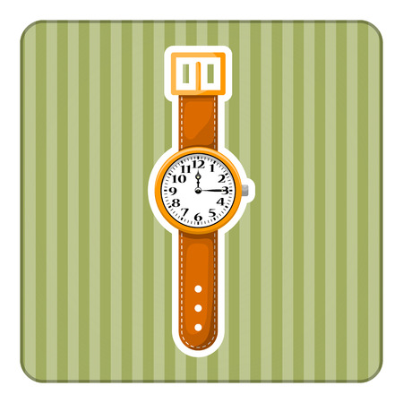 Watch colorful icon in cartoon style, vectorのイラスト素材
