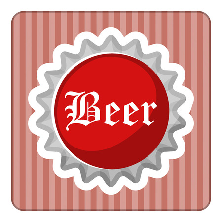 Beer cap colorful icon. Vector illustration in cartoon styleのイラスト素材