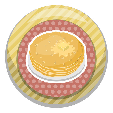 Vector illustration of pancakes with butter in cartoon styleのイラスト素材