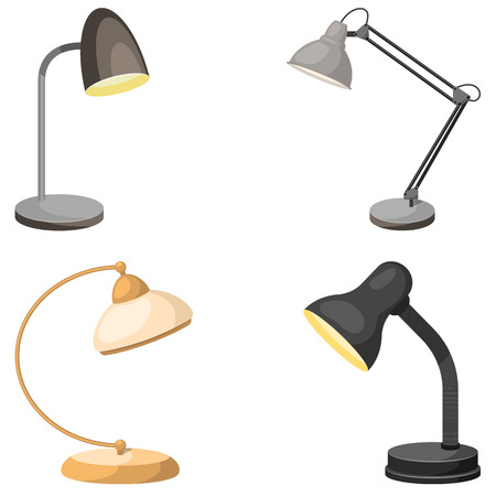 Set of table lamps. Vector illustrationのイラスト素材