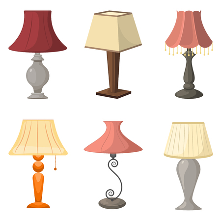 Set of table lamps. Vector illustrationのイラスト素材