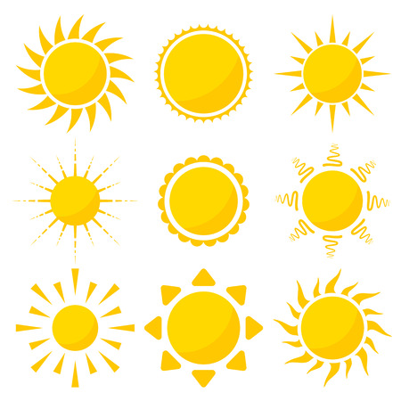 Sun set vector illustration on white backgroundのイラスト素材