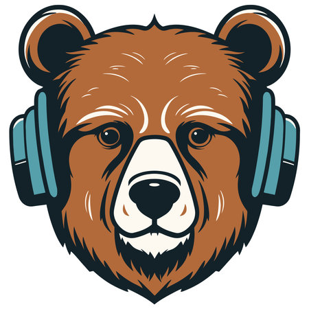 Cool bear illustration for t-shirt and other uses.のイラスト素材
