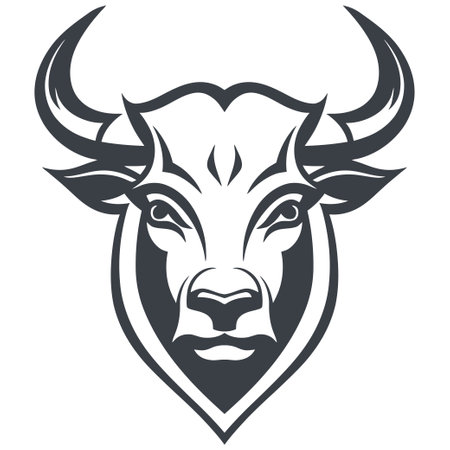 Strong Bull Vector Logo Design: Symbolize Power and Resilienceのイラスト素材