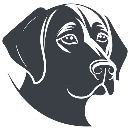 Sleek Black and White Dog Vector Logo Design: Timeless Elegance and Charmのイラスト素材