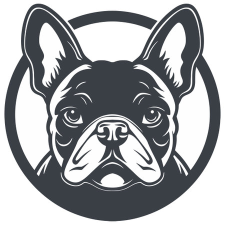 Adorable French Bulldogs Vector Logo Design: Capture Playfulness and Personalityのイラスト素材