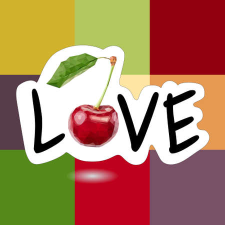 Romantic vector print - Love Cherryのイラスト素材