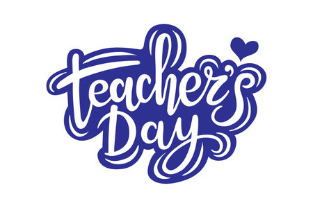 Creative hand lettering text for Teachers Day. Vectorのイラスト素材