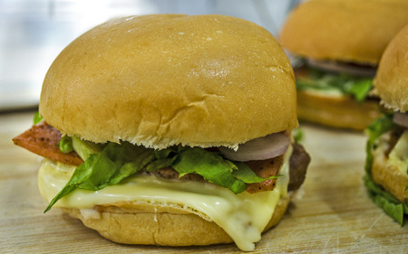 Cheese beef burgerの写真素材