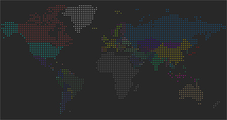 Vector Dotted World Map. A political map of the World. Round dotsの写真素材