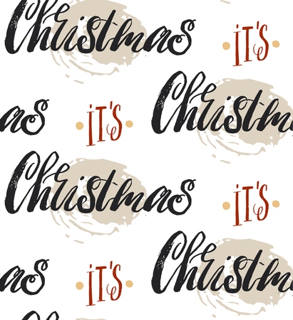 Merry Christmas retro poster with hand letteringのイラスト素材