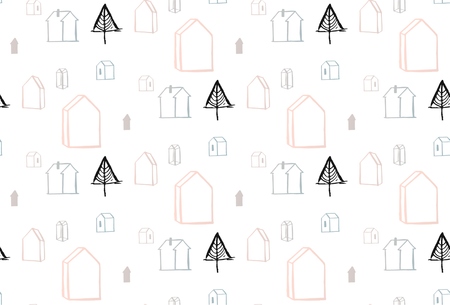 Hand drawn vector abstract Christmas tree backgroundのイラスト素材